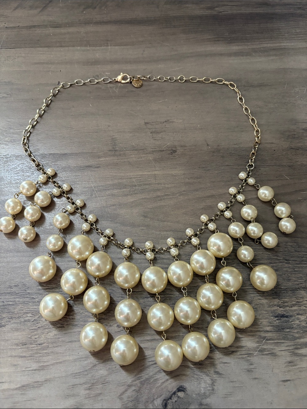 J. Crew Gold-Tone Pearl Bib Necklace - Ivory Pearls
